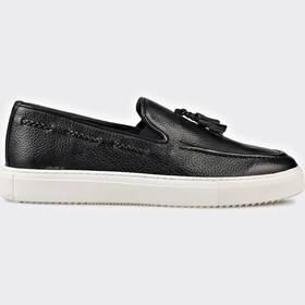 Resim Elle Shoes Siyah Deri Erkek Loafer 
