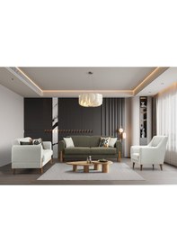 Resim Zara Ahşap Ayaklı Beyaz Berjer Beyaz 