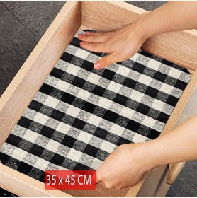 Resim Else Halı Else Jüt Desenli Kaydırmaz Raf Dolap Çekmece Örtüsü Yıkanabilir Buzdolabı Içi Matı 