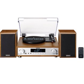 Resim Lenco MC-160WD Ahşap Bluetooth FM Radyo Özellikli Stereo Hoparlörlü Hifi Pikap 