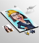 Resim Kişiye Özel Bayan Mühendis Karikatür 104 Parça Ahşap Puzzle - 1 Diğer