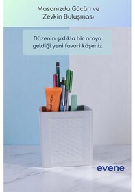 Resim Kalemlik Masa Kalemliği Organizer Kalemlik Beyaz Renk Model 86 Çok Renkli 