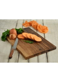 Resim Hıcowood Şef Tipi Doğal Ceviz Kesme Sunum Tahtası - Lazerle İsim/Söz Yazılır 