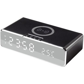 Resim Jeemson Siyah Akıllı Led Alarm Saat - 10w Kablosuz Telefon Ve Bluetooth Kulaklık Şarj Cihazı, Zaman-sıcaklık Takvim Gösterici, Çift Fonksiyonlu Masaüstü/yatak Odası Dolu Diğer 