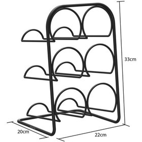 Resim Teknotel Mg026 Siyah Metal 6'lı Şaraplık Şişelik ve Yağlık 