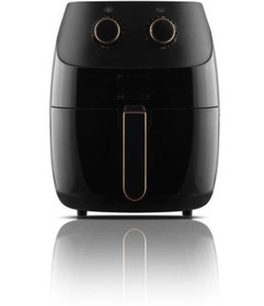 Resim 5.5 Litre Kapasiteli Büyük Boy Airfryer 3 Yıl Garantili Siyah 