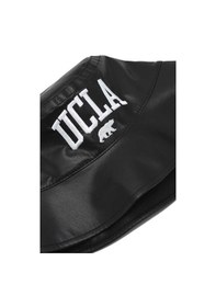 Resim Ucla Alpha Siyah Bucket Deri Nakışlı - Kadın Şapka Siyah 