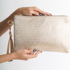Resim Capone Outfitters Saten Labirent Desenli Paris Kadın Clutch Çanta 