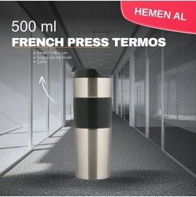 Resim ETKİN PROMOSYON French Press Termos 500ml Paslanmaz Çelik 