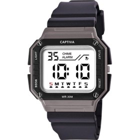 Resim Captiva Digital 3 Atm Suya Dayanıklı Işık+alarm+kronometre+takvimli Çoçuk Kol Saati Cp.yn.26.m2 Beyaz 