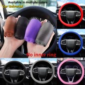 Resim Araba Universal Silikon Direksiyon Tekerlek Elastik Eldiven Kapak Dokusu Yumuşak Çok Renkli Otomatik Dekorasyon DIY Kapakları Aksesuarları 