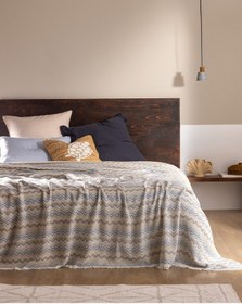 Resim Madame Coco Blasimon Çift Kişilik Pamuklu Yatak Örtüsü - Açık Mavi 8684427228784 Mavi 