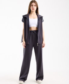 Resim winmoda Modal Oversize Eşofman Takımı Dik Yaka Tam Fermuarlı Yan Jesica Garnili Salaş Takım 