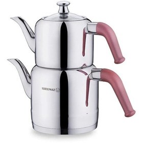 Resim Korkmaz A189-01 Riva Çaydanlık Takımı Rosa Gold Beyaz 