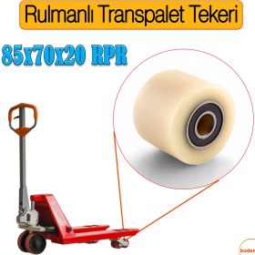 Resim 85X70X20 mm Transpalet Tekeri Rpr Rulmanlı Bilyalı Beyaz Tekerlek Palet Taşıma Arabası Tekeri 