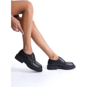 Resim Mubiano Hakiki Deri Collection Kadın Toka Detaylı Floter Loafer Siyah - Mcrgn7000 - S Siyah 