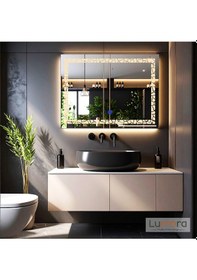 Resim Gleamira Günışığı Lazer Kumlamalı Lavabo & Banyo Aynası Dokunmatik Sensörlü 70 X 45 