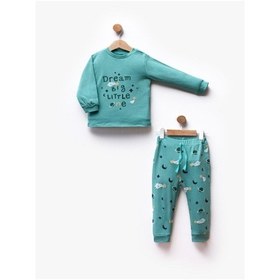Resim Flexi 2'li Unisex Bebek Çocuk Pijama Takım-525 Yesil 