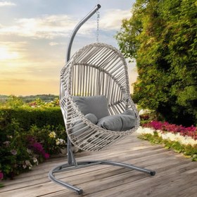 Resim Rehome Kapadokya Tek Kişilik Rattan Bahçe Salıncağı | Beyaz 