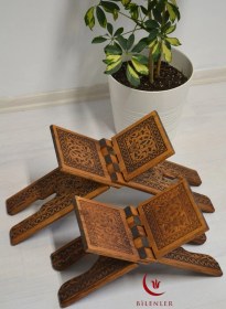 Resim Kur An-ı Kerim Rahlesi Selçuklu Büyük Boy 18x65cm Yakma İşçilikli 