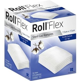 Resim Roll Flex Steril Gaz Kompres 7.5 X 7.5 CM 50 Adet 