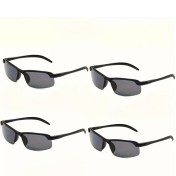 Resim Willowhaven 4 Parça Gri Ultra Hafif Gece Görüş Sürüş Gözlüğü Yarı Çerçevesiz Tac Lens Anti Refle Yorgunluk Giderici 12+ 