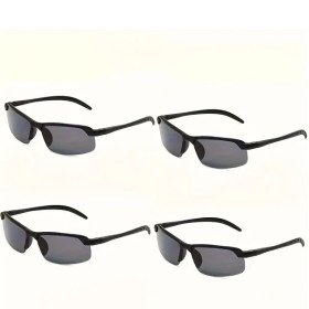 Resim Willowhaven 4 Parça Gri Ultra Hafif Gece Görüş Sürüş Gözlüğü Yarı Çerçevesiz Tac Lens Anti Refle Yorgunluk Giderici 12+ 