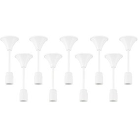 Resim E27 Tij Duy 9'lu Set Korumalı Muhafazalı Lamba Duy Aparatı Beyaz Uzatma Duy 