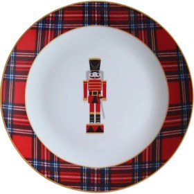 Resim Zm Decor Ekose Kırmızı Tabak 28 cm 