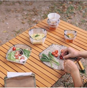 Resim Katlanabilir Kase Plakası Gıda Sınıfı Bpa İçermeyen Isıya Dayanıklı Ultra Hafif Katlanır Sofra Kamp Aksesuarları D Çok Renkli 