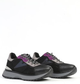 Resim Pierre Cardin Günlük Rahat Bağcıklı Sneaker Kadın Siyah Ayakkabı 