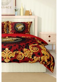 Resim Marka Nevresim Takımı Çift Kişilik Pamuklu Saten Kumaş 6 Parça 3d Dijital Baskı Duvet Cover Set Model No:115 Renkli 