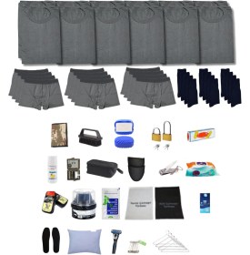 Resim 12'li Havacı Temel İhtiyaç Acemi Asker Seti Bedelli Askerlik Malzemeleri Açık Mavi Gri Paketi Açık Mavi 