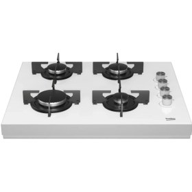Resim Beko Bsocd T 601 Eb Beyaz Cam Set Üstü Ocak 
