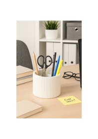 Resim Özel 3d Baskı Ayrılabilir 4 Bölmeli Kalemlik Masa Vb. Kalemliği Çapı: 8,5 Cm X Yükseklik: 8 Cm Beyaz 