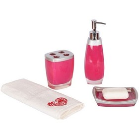 Resim GRİ PEMBE 3 LÜ BANYO SETİ POLİRESİN Gri - Pembe 