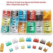 Resim 220 Parça 14 Çeşit Araç Sigorta Seti Plastik Çantada Mini / Büyük Boy Bıçak Tip 
