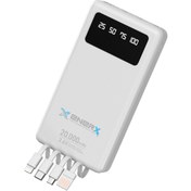 Resim ENERX Enr-p20dc 20.000 mAh 2.1 Amper Dahili Kablolu Powerbank Beyaz 