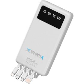 Resim ENERX Enr-p20dc 20.000 mAh 2.1 Amper Dahili Kablolu Powerbank Beyaz 
