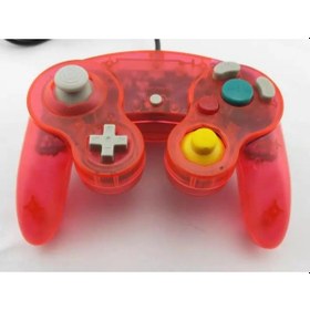 Resim Şeffaf Şeftali Kırmızısı-şeffaf Renk Ngc Gamepad İçin Gc İçin G-amec-ube İçin Tek Düğme Kablolu Oyun Denetleyicisi Joystick 