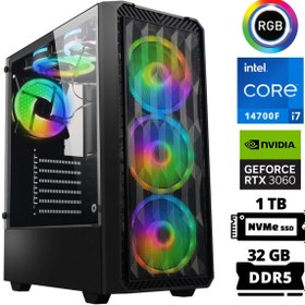 Resim Xaser Delux X90 I7 14700F 32GB Ddr5 Ram 1tb M.2 Nvme SSD 12GB RTX3060 Masaüstü Oyuncu Bilgisayarı 