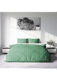 Resim Monohome Green Pattern 3d Pamuk Saten Çift Kişilik Nevresim Takımı-1280 - Lastiksiz Çok Renkli 