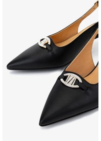 Resim Valmenti Kadın Hakiki Deri Siyah Slingback Ayakkabı 611 H51005 Bn Ayk Sk25-26 Black Leather Siyah 