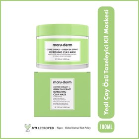 Resim MaruDerm Kil Maskesi | Kahve Özü + Yeşil Çay Özü Tazeleyici Kil Maskesi 100 ML | Tüm Cilt Tipleri | Vegan 