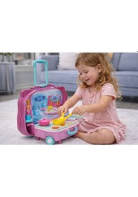 Resim Tekerlekli Oyuncak Mutfak Seti Çekçekli Valiz Mutfak Oyuncağı Kız Çocuk Twin Stars 