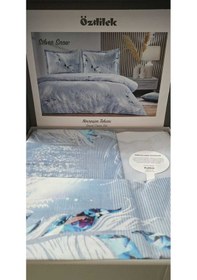 Resim Özdilek Ranforce Tek Kişilik Nevresim Takımı Silver Snow Mavi 