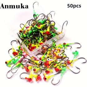 Resim Anmuka 50 Adet Ağırlıklı Balıkçılık Oltaları, Yumuşak Yem Yemi İçin Renkli Kurşun Başlıklı - Yeni Yıl Balıkçılık Festivali Temel Ekipmanları 