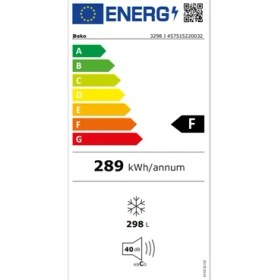 Resim Beko 3298 J Sandık Tipi Derin Dondurucu 298 lt F Enerji Sınıfı Statik Beyaz Renk 