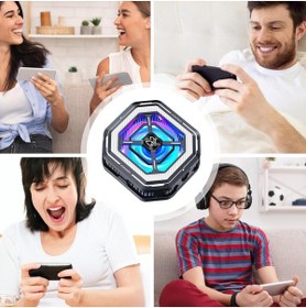 Resim EN SİGA Telefon Soğutucu Radyatör Fanlı Işıklı Bütün Telefon Modelleri İle Uyumlu 