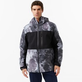 Resim Quiksilver Sycamore Printed Erkek Gri Kayak Montu 